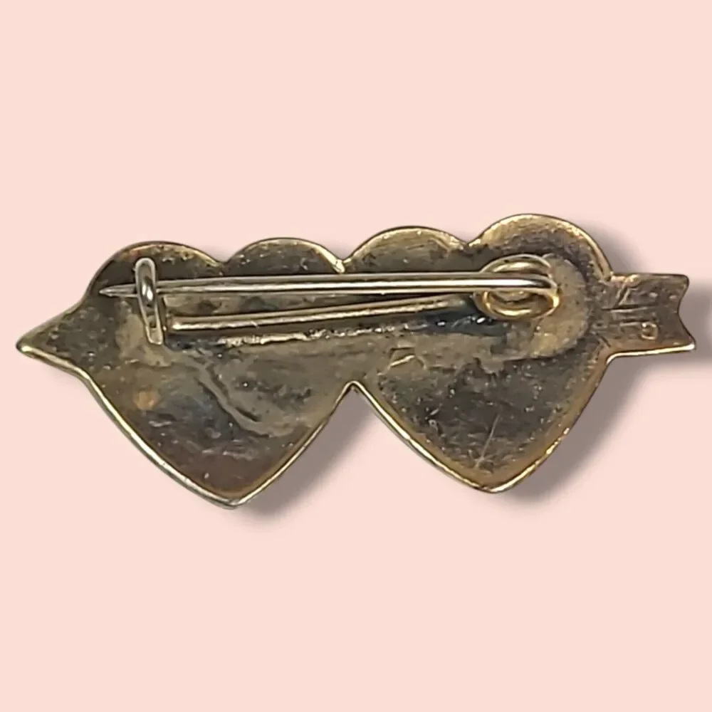 Vintage 1940s Gold Tone Sweetheart Pin‎ E.A.+B.D. 1